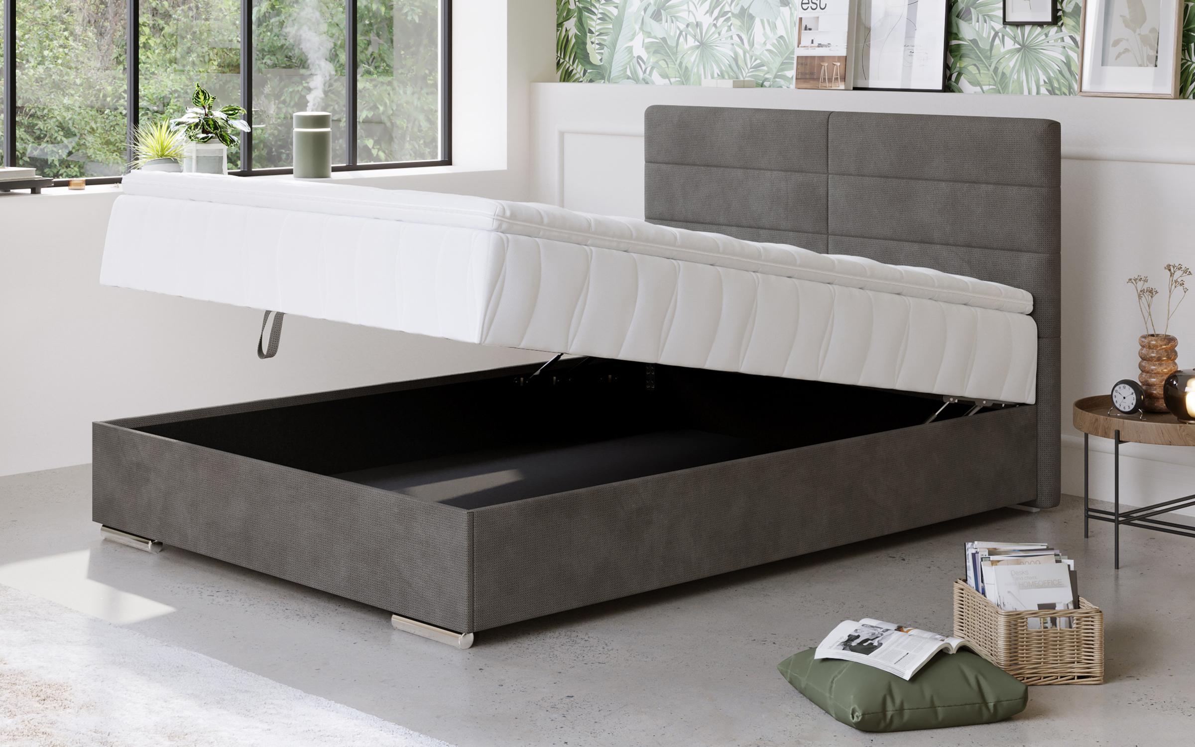 Vindi Boxspring franciaágy + felső matrac 120/200, szürke  2